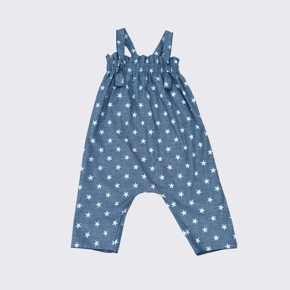 Double Duty Girls Romper Chambray Star: size 3 - Picture 1 of 5